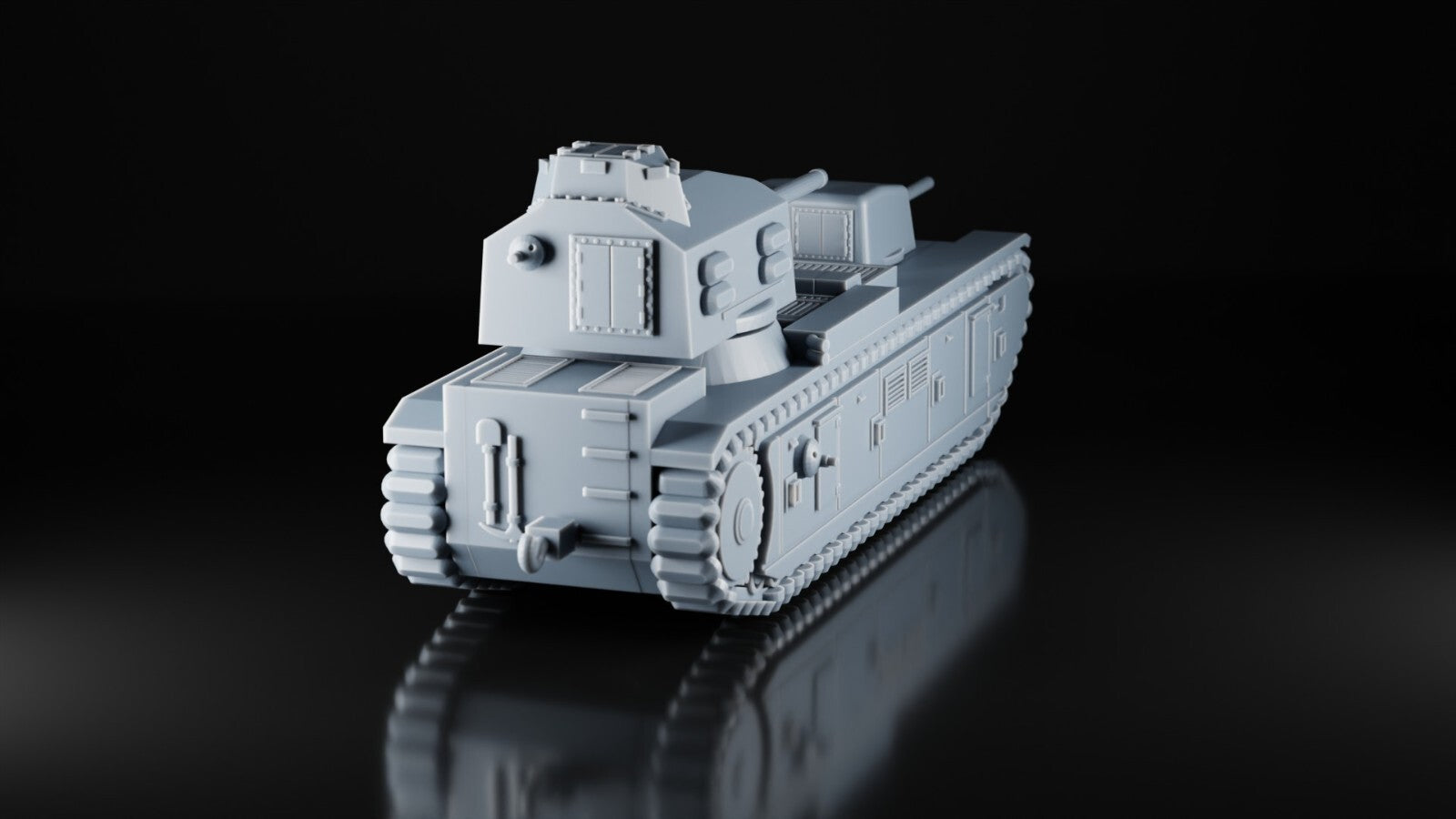 FCM F1 French Army - 1/100 - WW2 Military Model - 3D Printed Resin