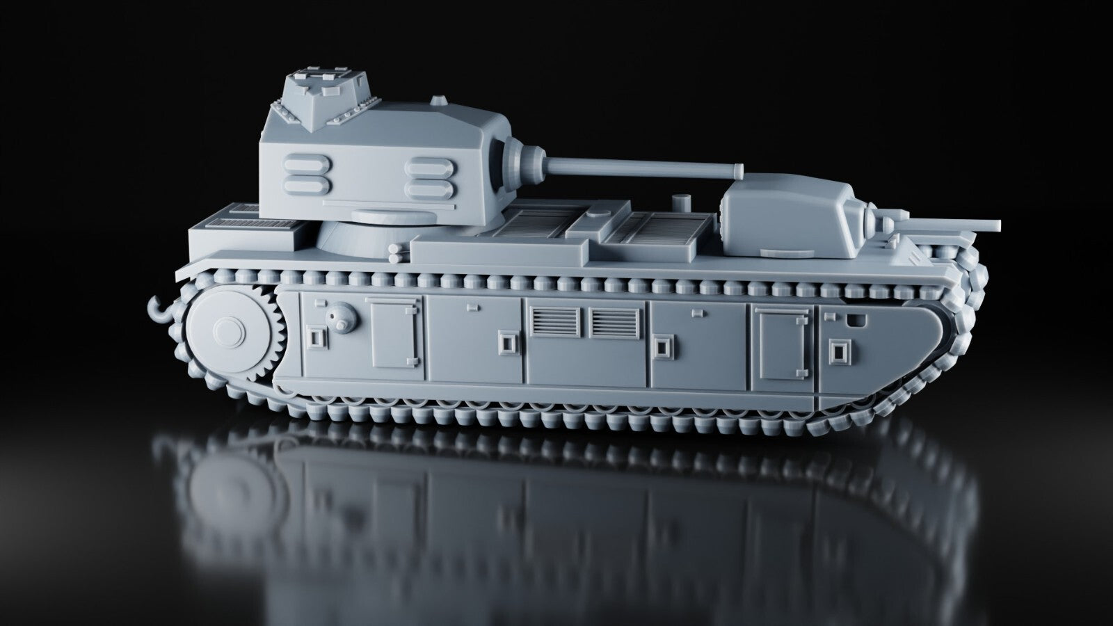 FCM F1 French Army - 1/87 - WW2 Military Model - 3D Printed Resin