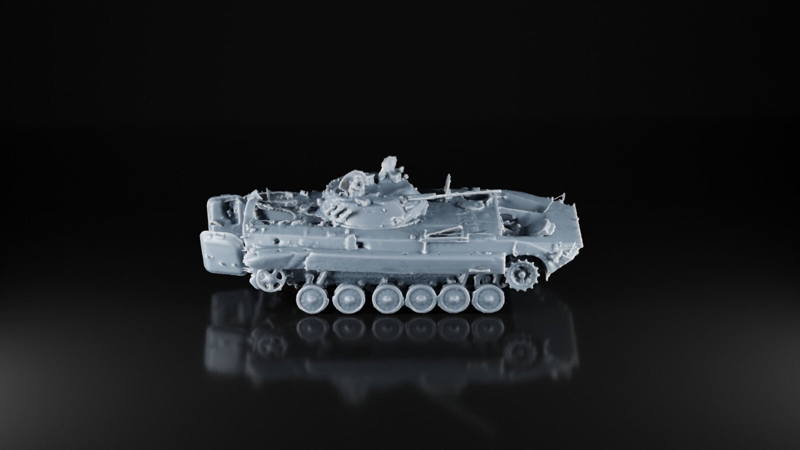 BMP-2 Destroyed - 1/100 - Military Model - 3D Printed - Resin Scale Model