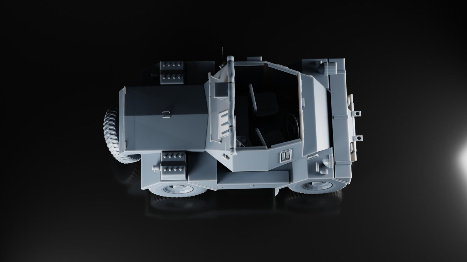 Daimler Dingo Scout Car - 1/87 - WW2 Military Model - 3D Printed Resin