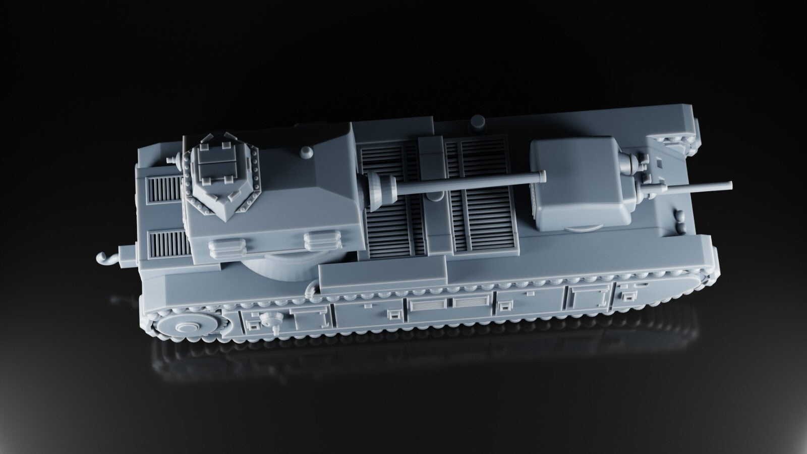 FCM F1 French Army - 1/100 - WW2 Military Model - 3D Printed Resin