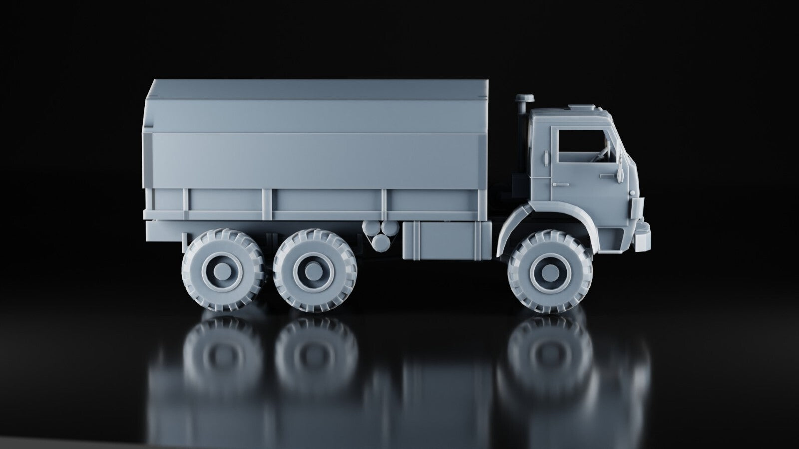 KAMAZ 6x6 Truck - 1/87 - Russian Army - Military Model - 3D Printed Resin