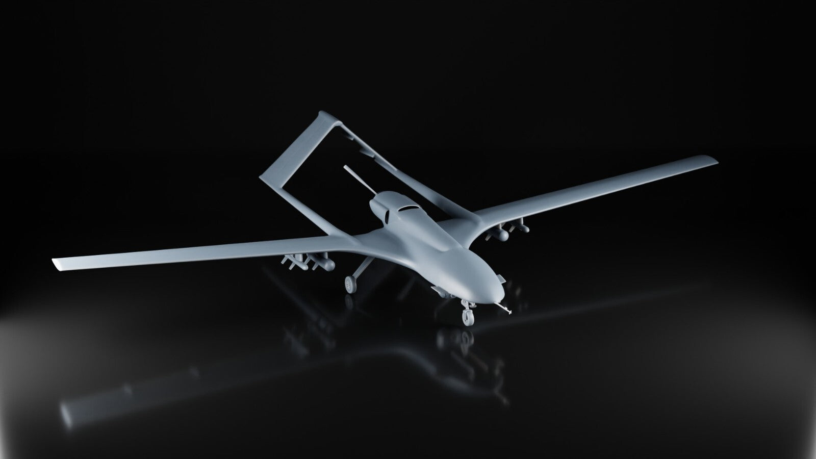 Bayraktar Akinci UAV - 1/100 - Turkish Army Drone - 3D Model - Resin Print