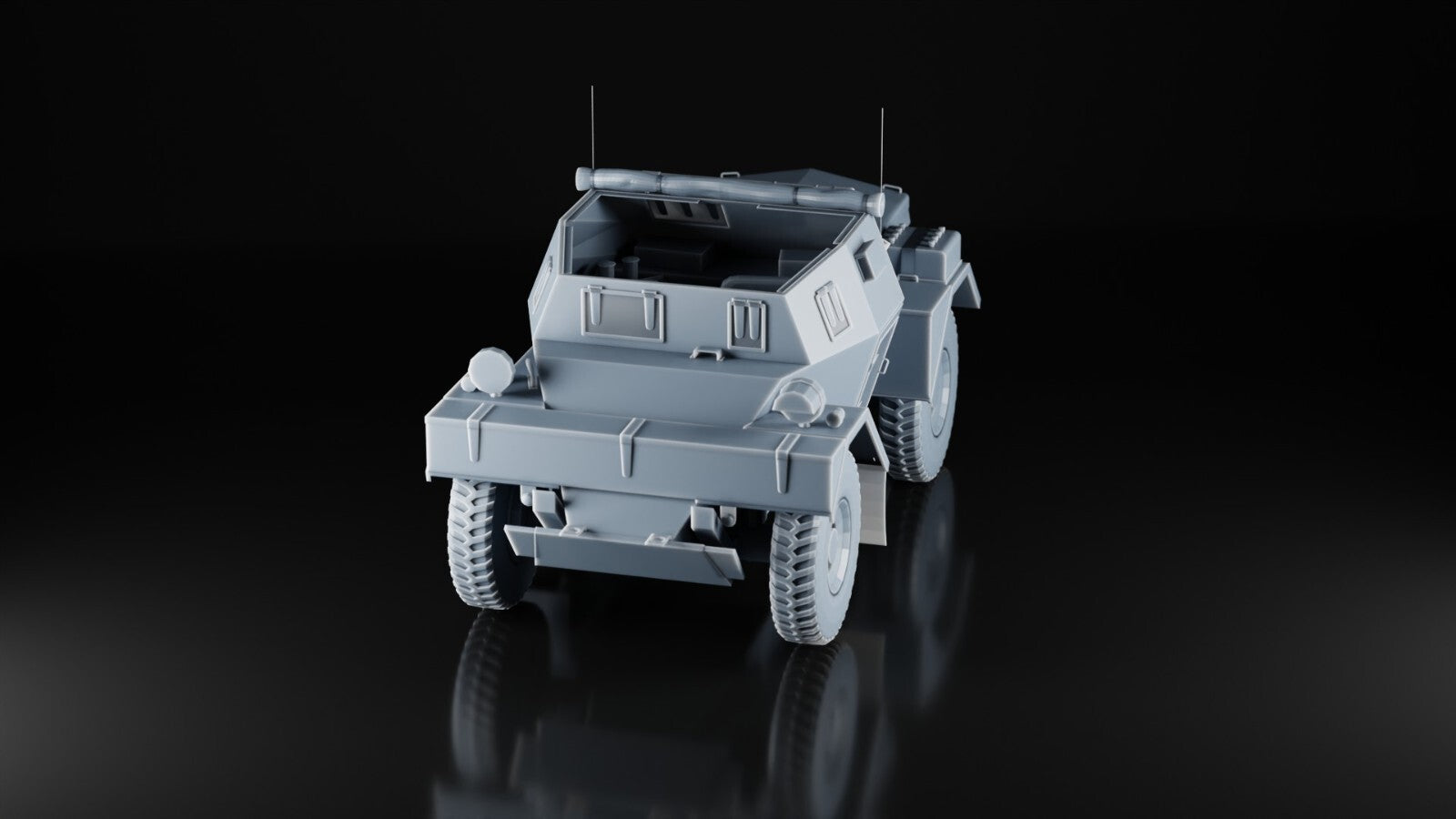 Daimler Dingo Scout Car - 1/87 - WW2 Military Model - 3D Printed Resin