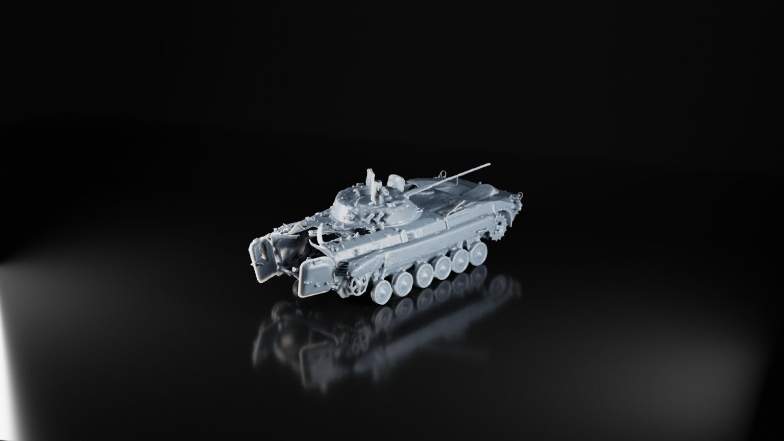 BMP-2 Destroyed - 1/100 - Military Model - 3D Printed - Resin Scale Model