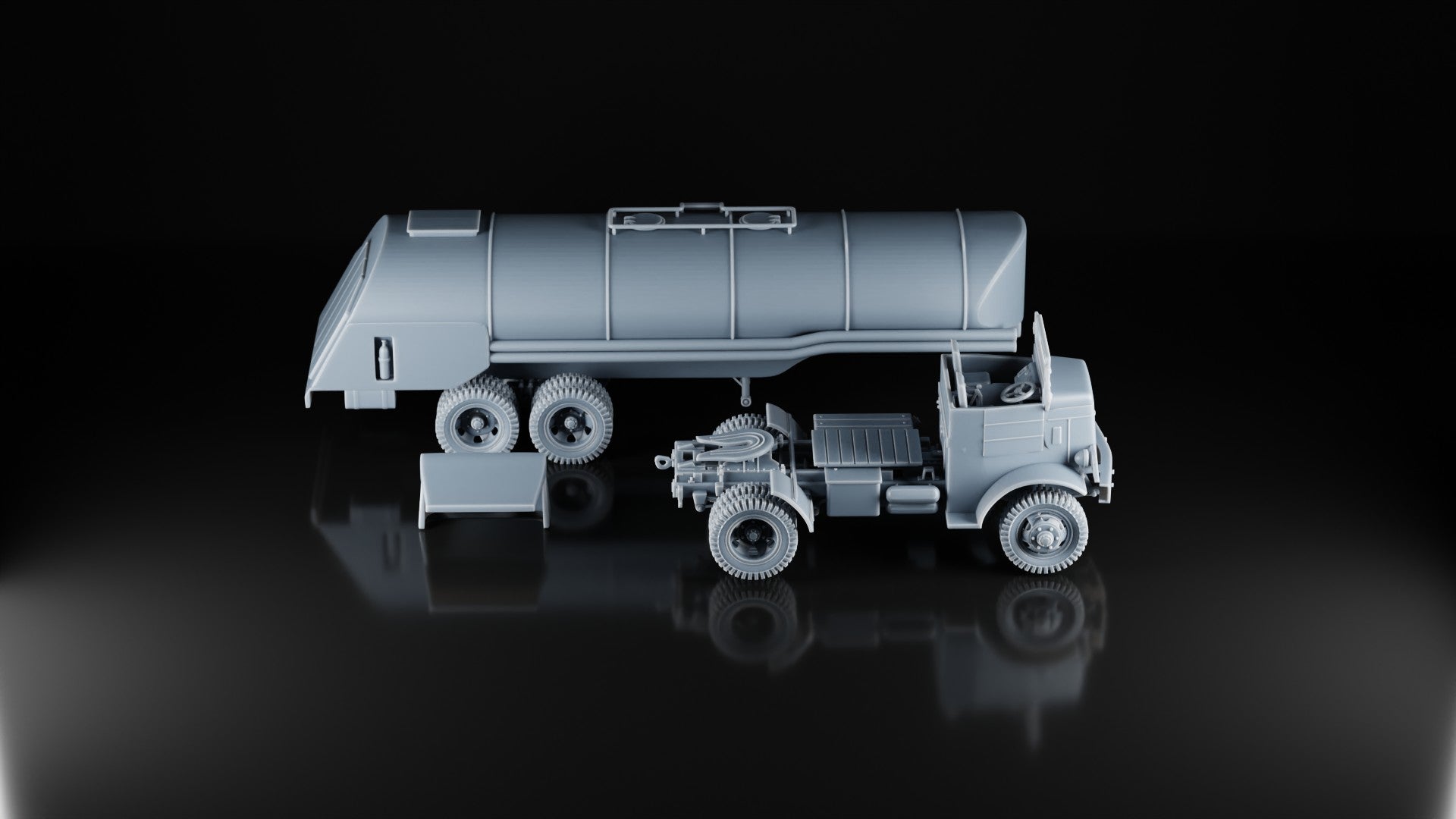 1:35 WW2 US Army Ww2 Autocar Tractor With Fuel Trailer