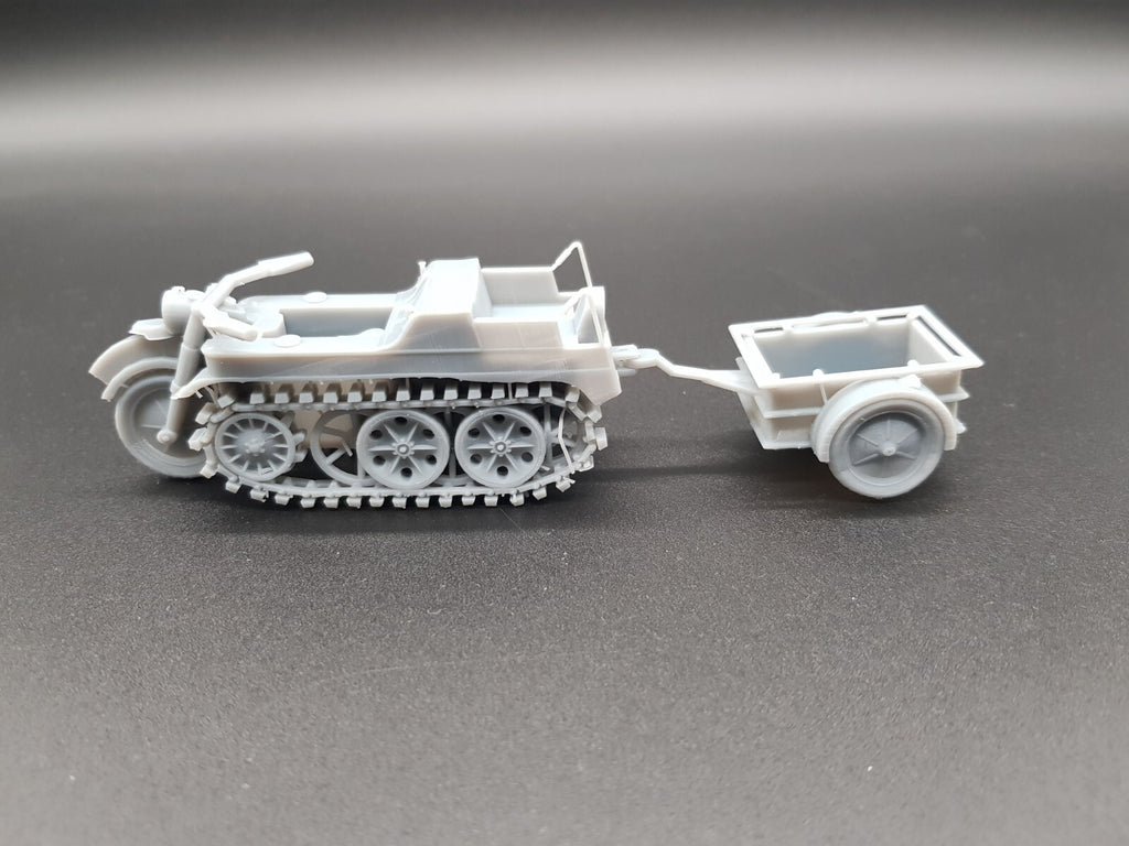 Kettenkrad Trailer - 1/32 Scale - WWII German Sd.Kfz.2 - 3D Printed - Model