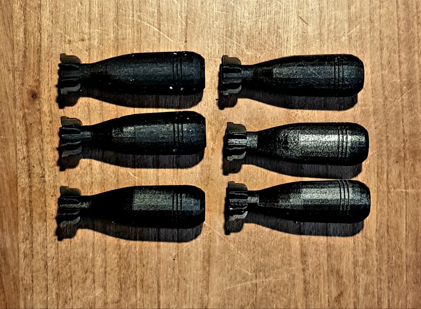 Mortar Shells x6 - 1/6 - Military Model - 3D Printed Resin - Set of 6