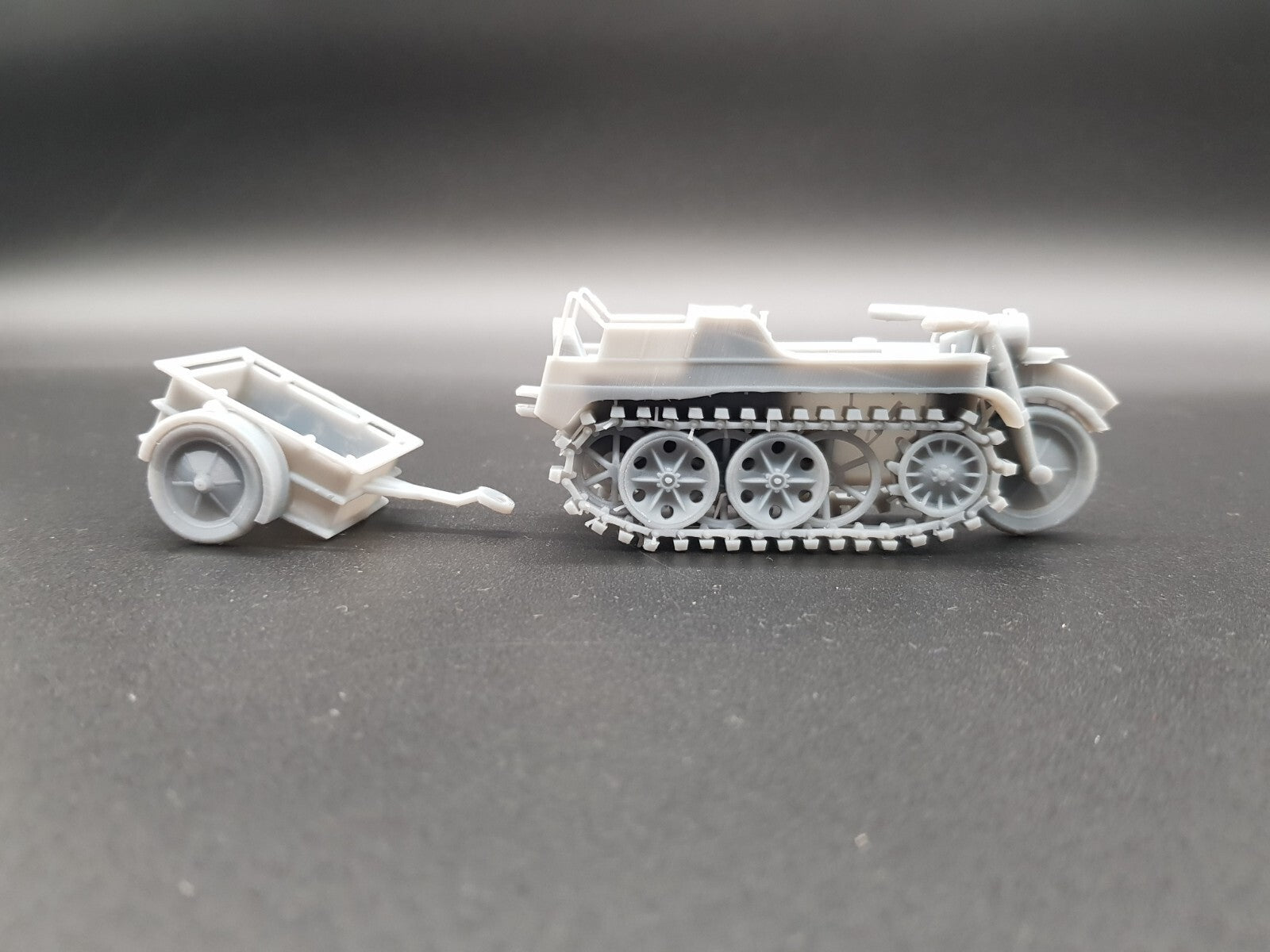 Kettenkrad Trailer - 1/32 Scale - WWII German Sd.Kfz.2 - 3D Printed - Model