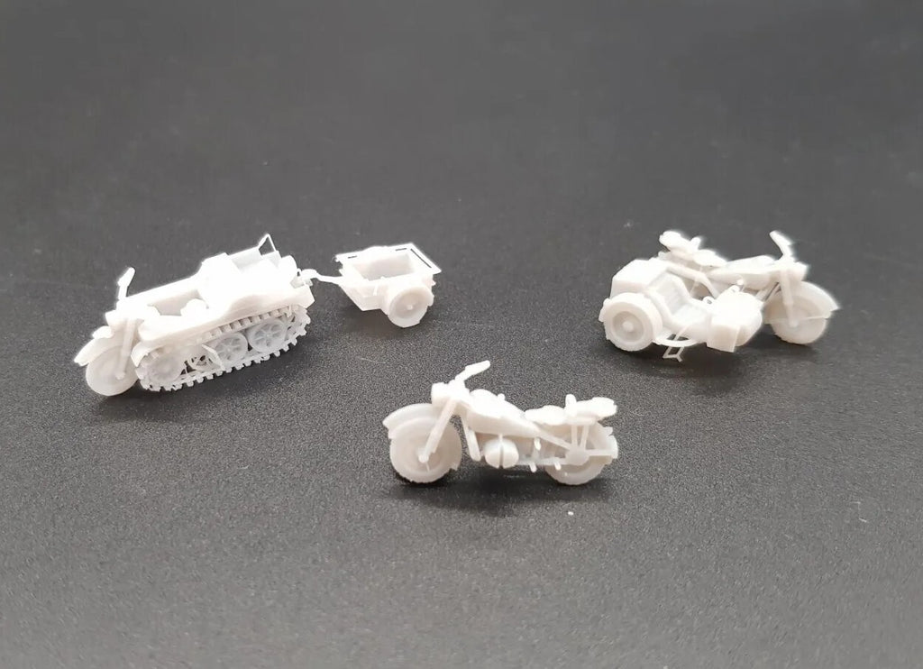 1:72 side car kettenkrad  bike moto  WW2 german