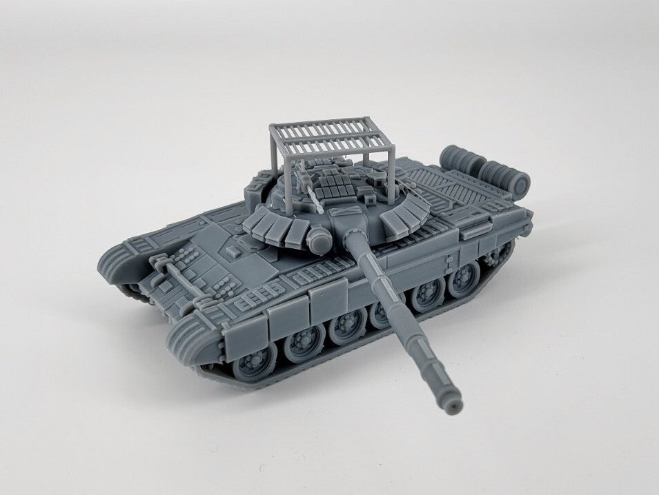 T-72B3 Tank - 1/50 - With Anti-Javelin Cage - 3D Printed - Resin Model