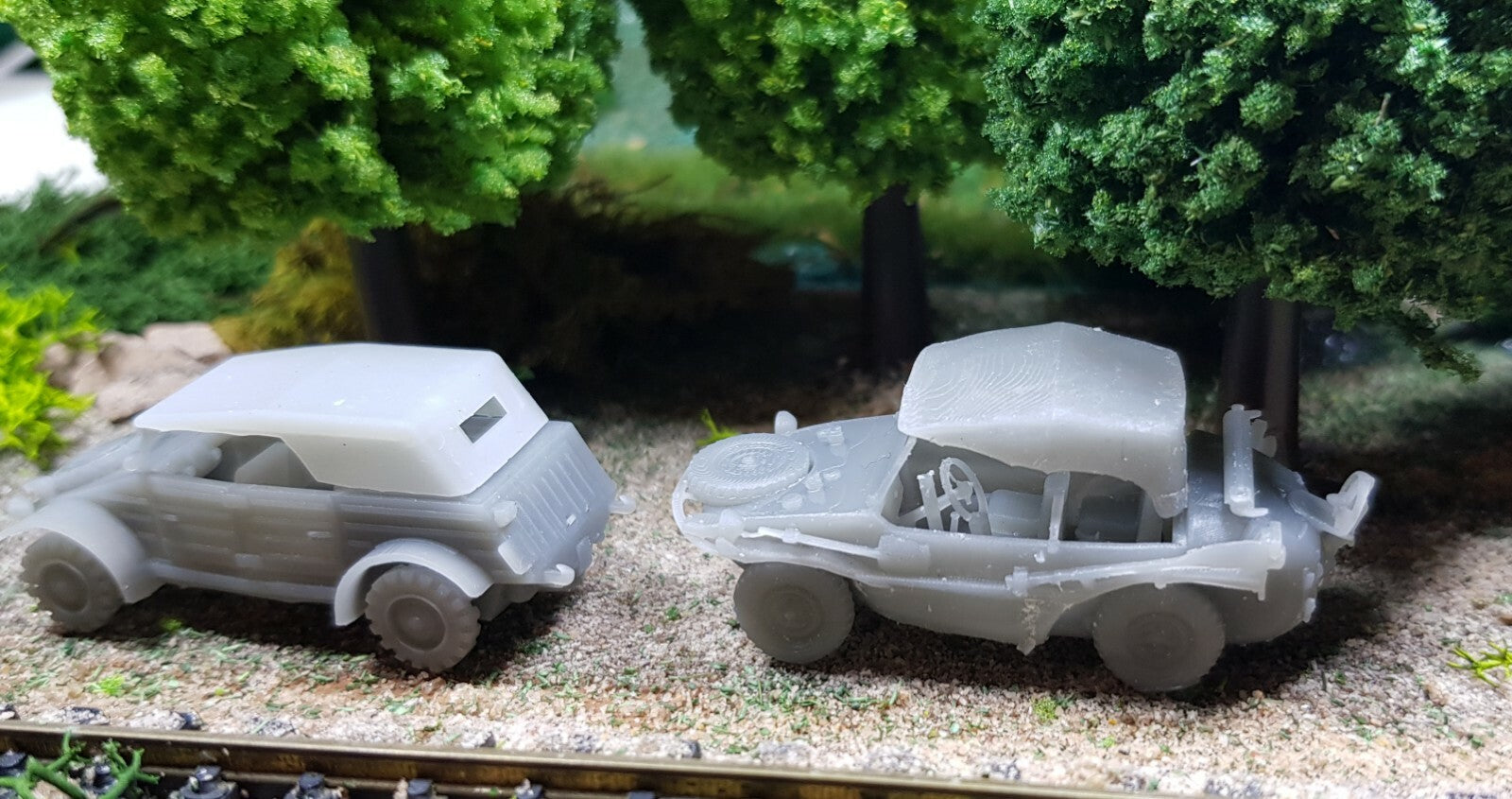 Kubelwagen x3 Schwimmwagen x2 - 1/72 - Military Model - 3D Print - WW2 Germany