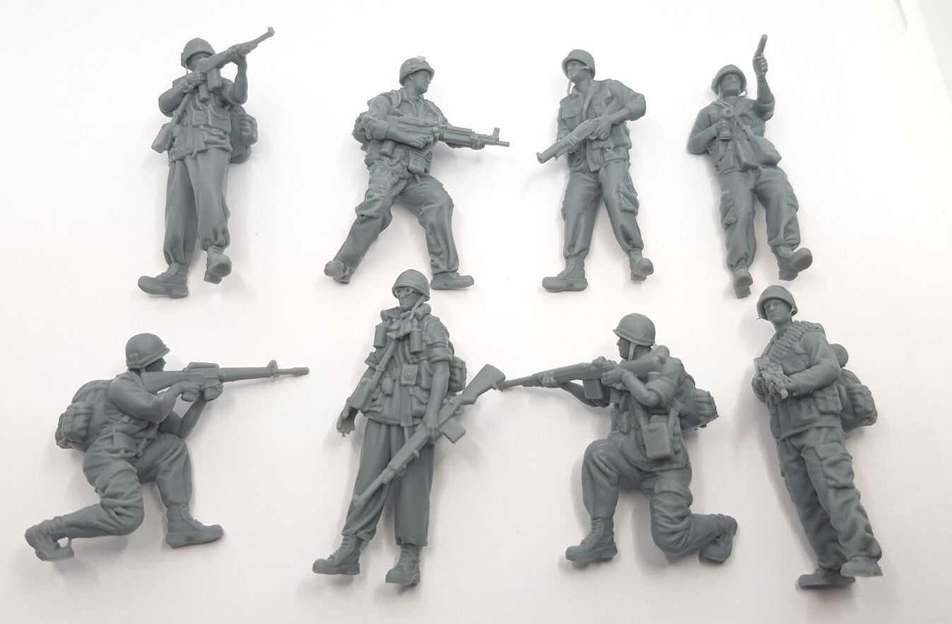 US Army Infantry x8 - 1/35 Scale - Vietnam War - 3D Printed - Resin - Military