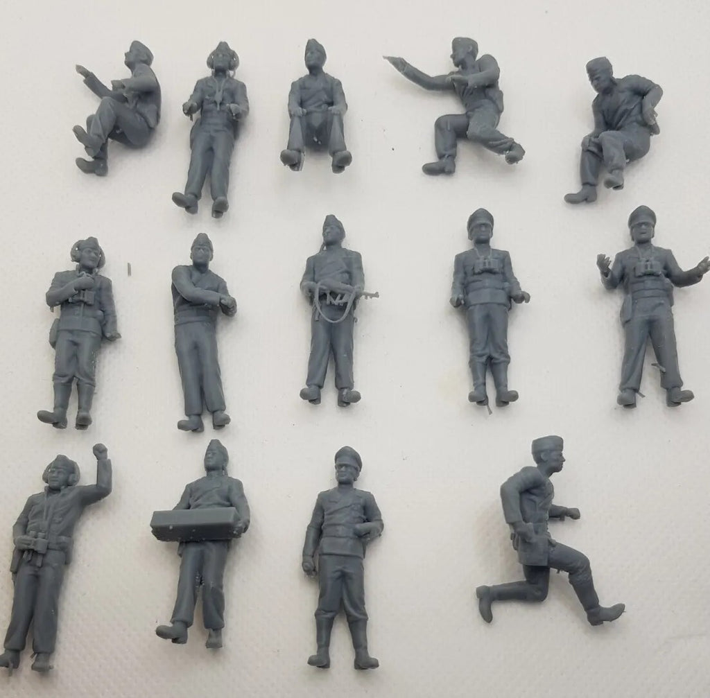 German Tank Crews x14  - 1/43 - WW2 Diorama Figures - 3D Printed Model - Resin