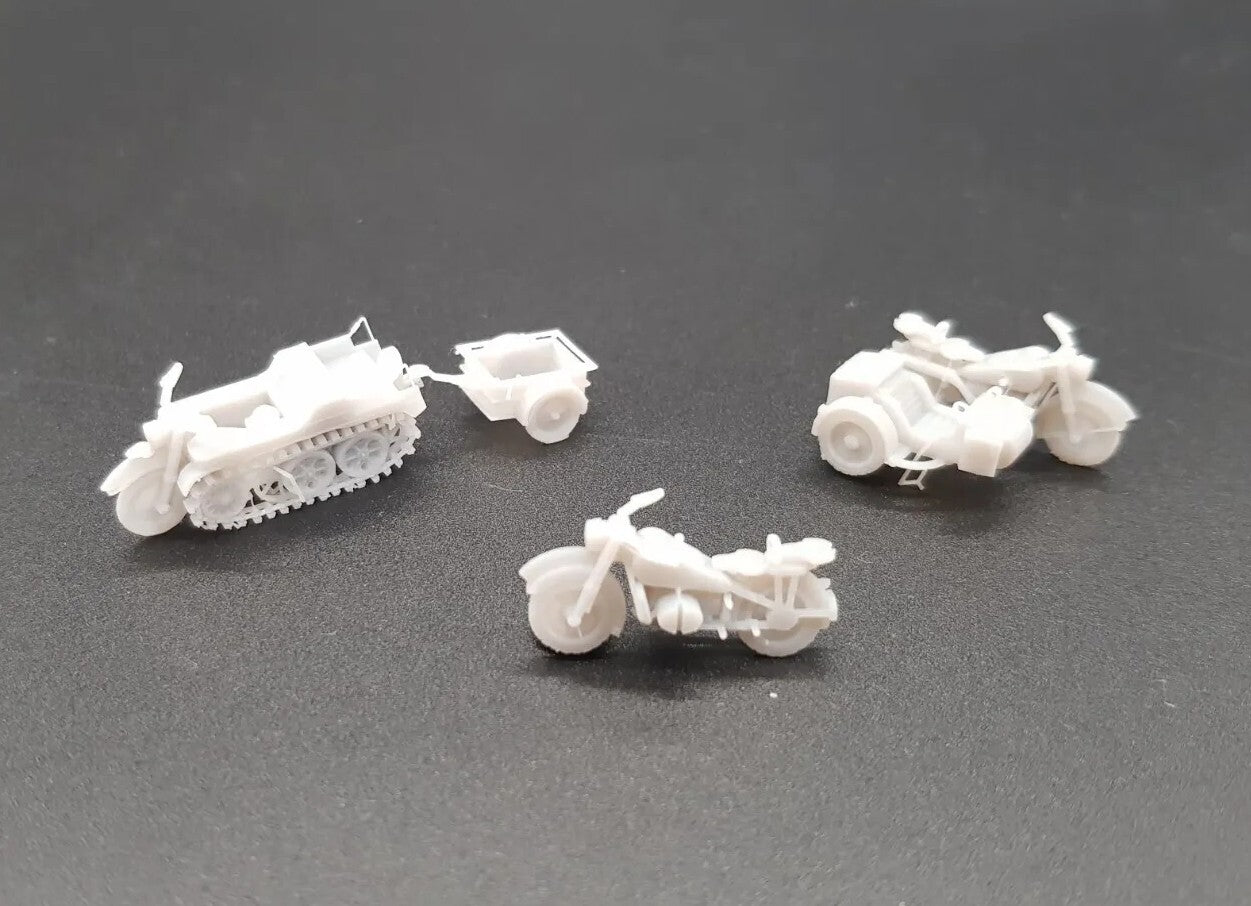 1:87 side car kettenkrad  bike moto  WW2 german