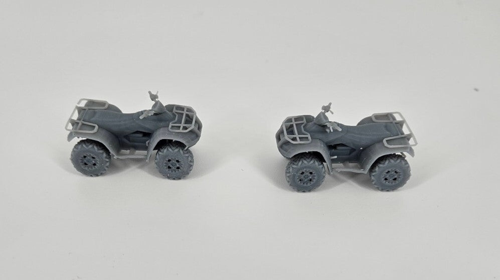 Quad ATV x2 - 1/72 Scale - Modern Military - 3D Printed - Resin - Vehicle Models