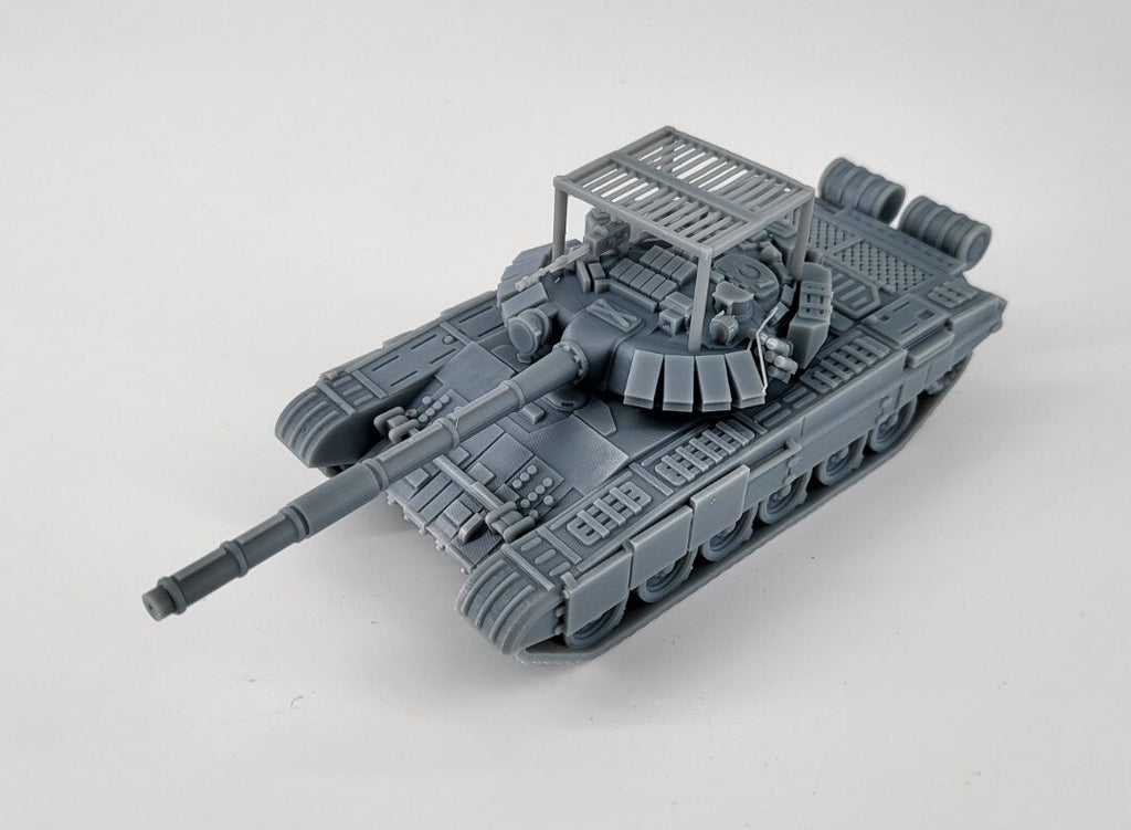T-72B3 Tank - 1/50 - With Anti-Javelin Cage - 3D Printed - Resin Model