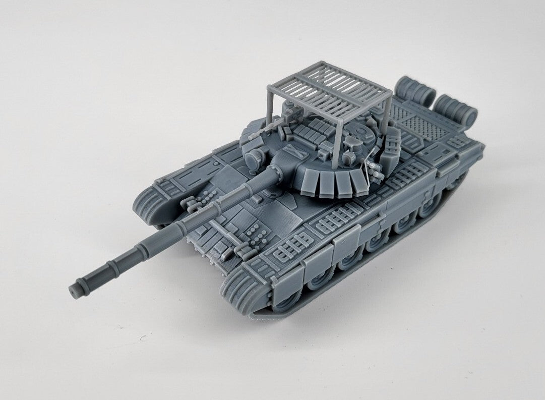 T-72B3 Tank - 1/50 - With Anti-Javelin Cage - 3D Printed - Resin Model