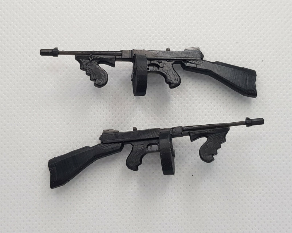 Thompson M1928 x2 - 1/12 Scale - WWII - 3D Printed - Resin - For 6" Figures