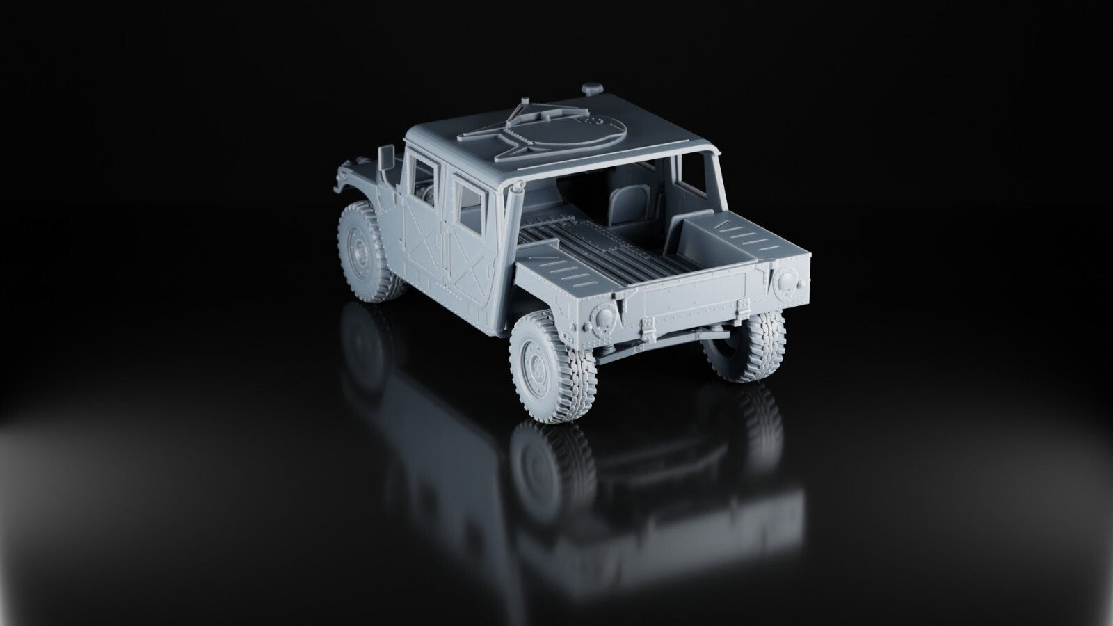 HMMWV Humvee M1043 - 1/87 Scale - US Army - 3D Printed - Resin - Military Model