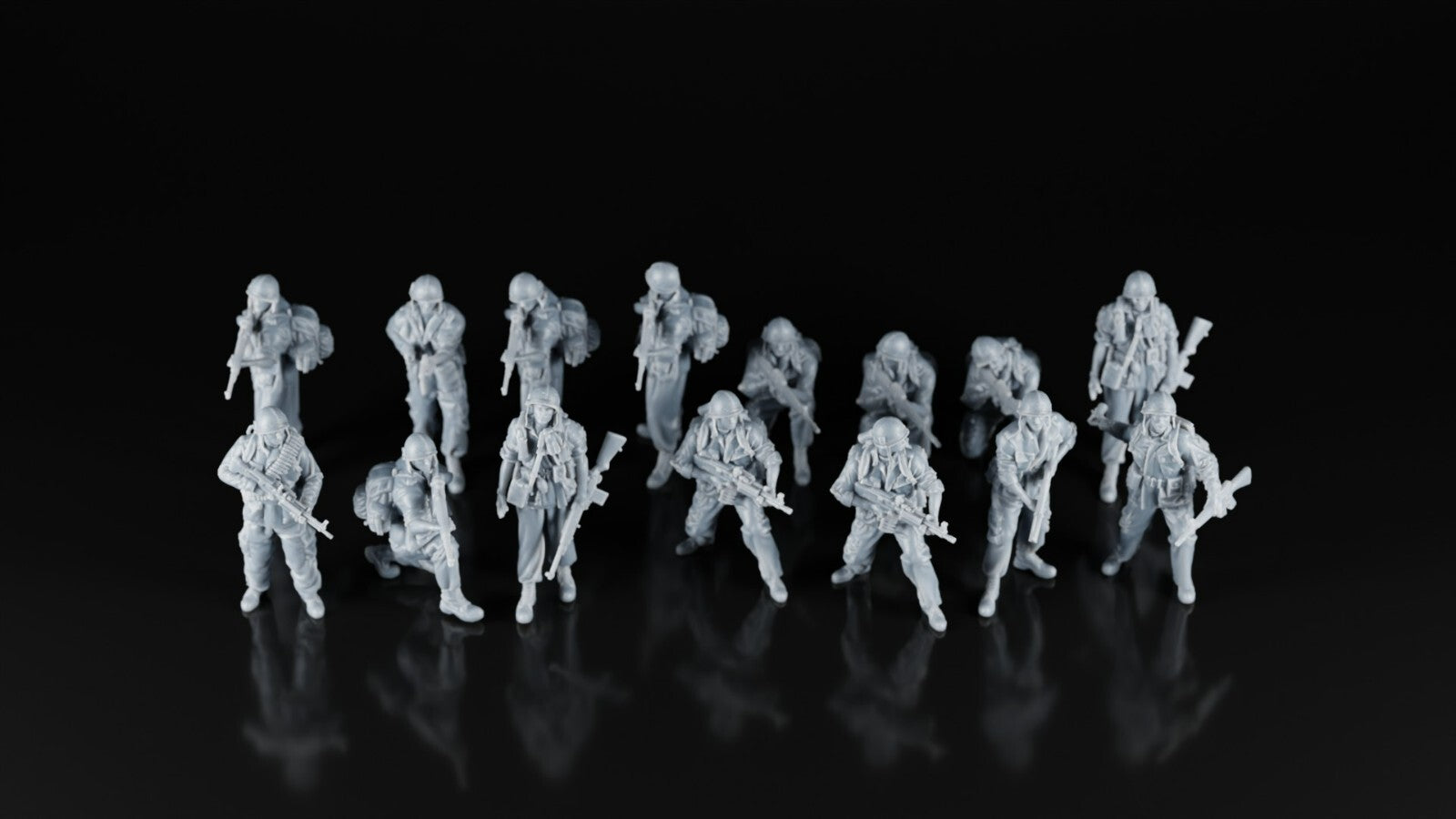 US Army Infantry Vietnam x15 - 1/72 - Military Model Figures - 3D Printed Resin