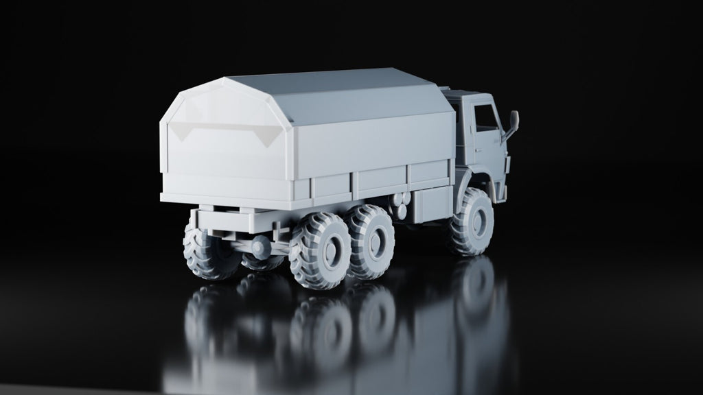 KAMAZ 6x6 Truck - 1/87 - Russian Army - Military Model - 3D Printed Resin