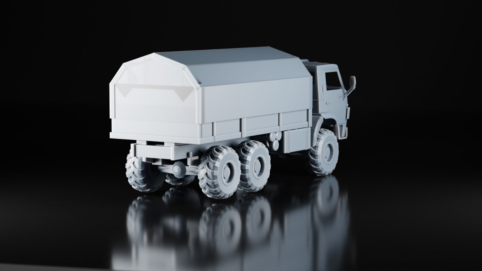 KAMAZ 6x6 Truck - 1/87 - Russian Army - Military Model - 3D Printed Resin