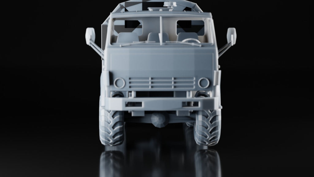 KAMAZ 6x6 Truck - 1/87 - Russian Army - Military Model - 3D Printed Resin