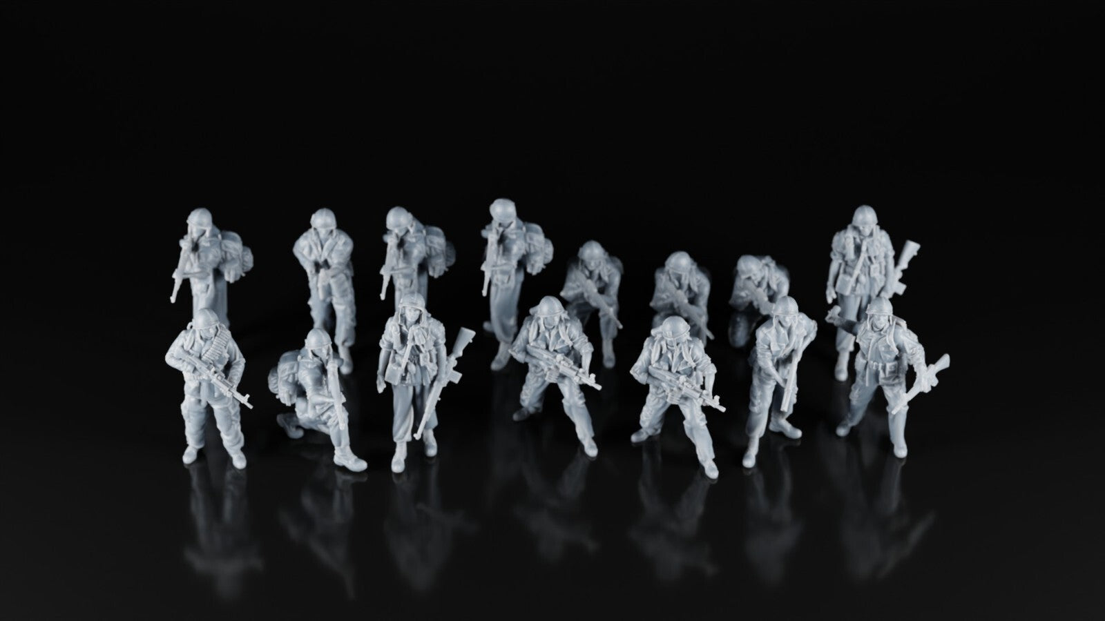 US Army Infantry Vietnam x15 - 1/48 - Military Model Figures - 3D Printed Resin