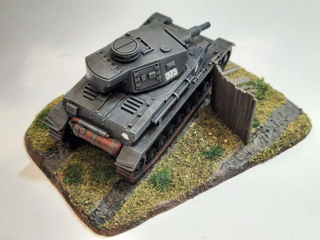 Panzer IV Ausf B - 1/72 - Military Model - 3D Print - WW2 German Maquette
