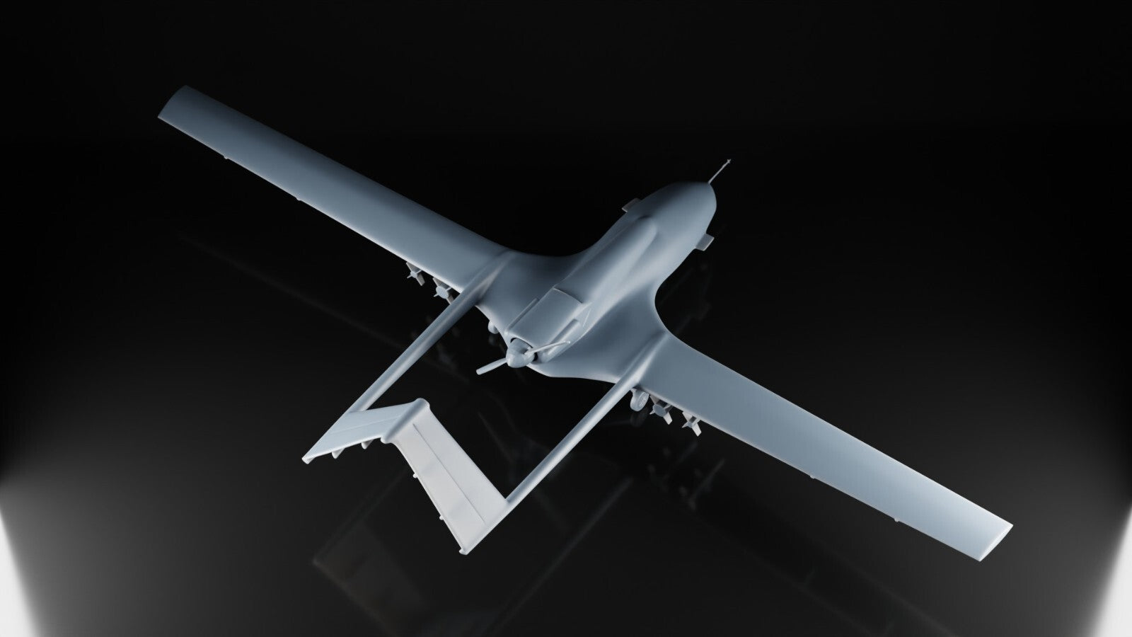 Bayraktar Akinci UAV - 1/100 - Turkish Army Drone - 3D Model - Resin Print