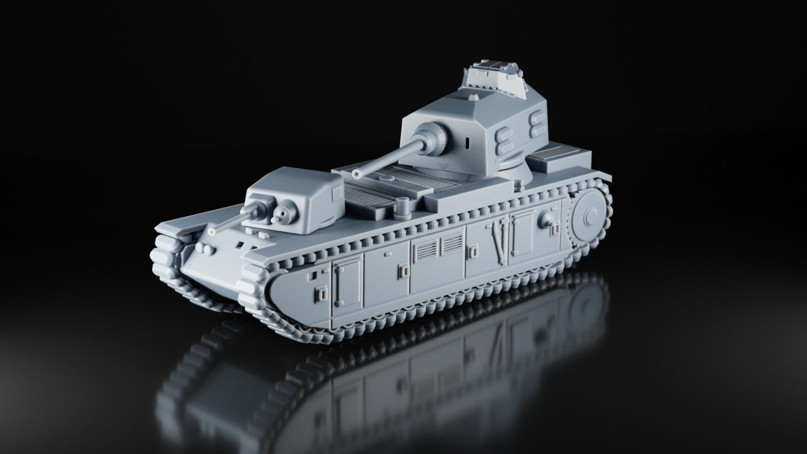 FCM F1 - 1/72 - WW2 French Army - 3D Printed Military Model - Resin