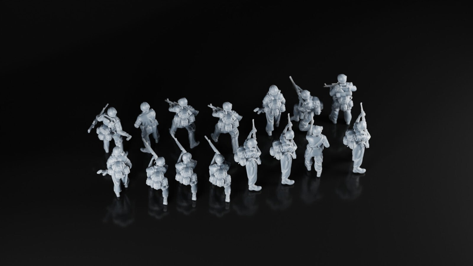 US Army Infantry - 1/43 - Vietnam War Soldiers x15 - 3D Model - Resin