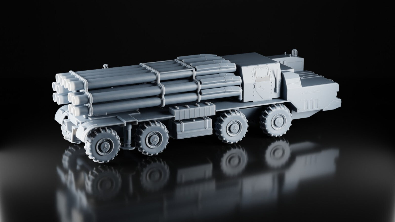 BM-30 Smerch MLRS - 1/87 Scale - 3D Printed Model - Resin - Russian Ukrainian