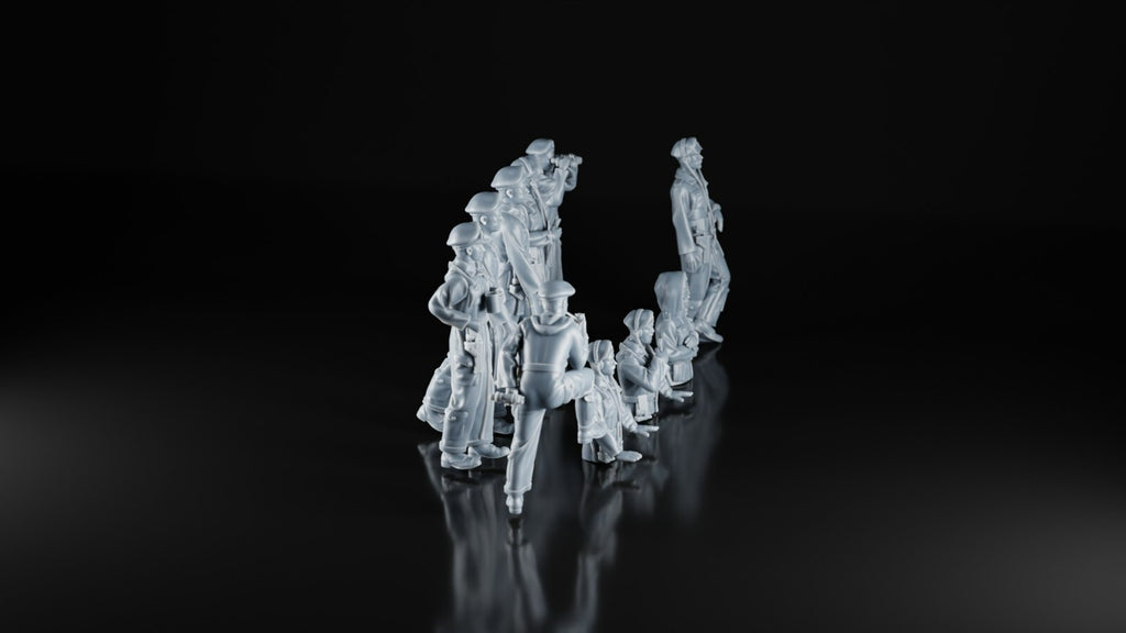 British Tank Crews X10 - 1/87 - WW2 Military Model - 3D Printed Resin