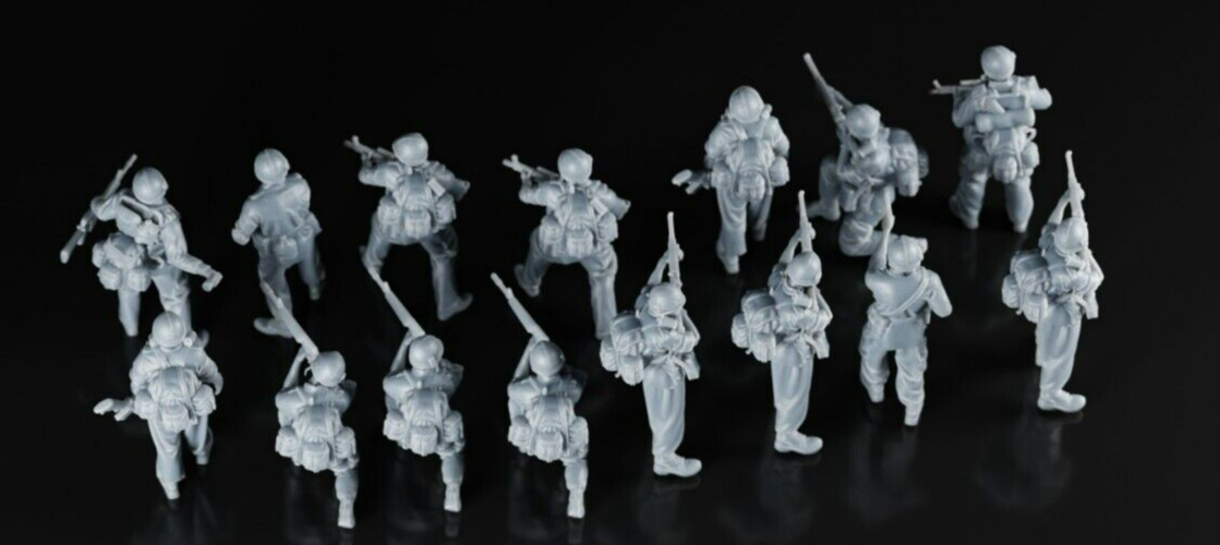 US Army Infantry Vietnam x15 - 1/48 - Military Model Figures - 3D Printed Resin