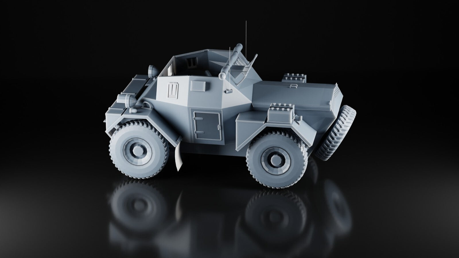 Daimler Dingo Scout Car - 1/72 - WW2 Military Model - Resin 3D Print