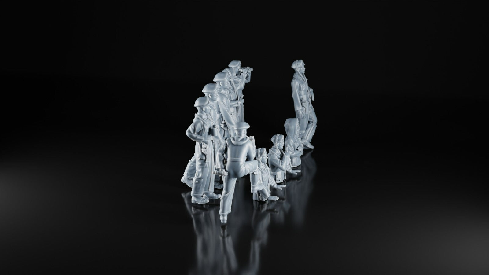 British Tank Crews x10 - 1/48 - WW2 Military Model - 3D Printed - Set of 10