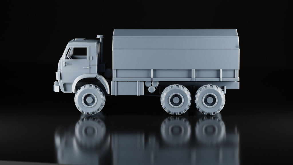 KAMAZ 6x6 Truck - 1/87 - Russian Army - Military Model - 3D Printed Resin