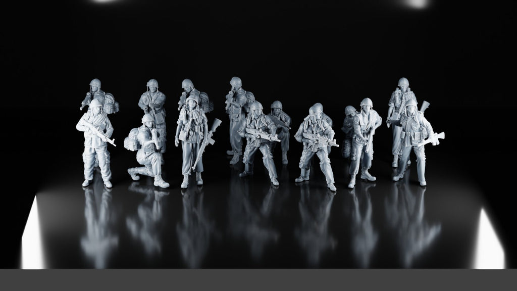 US Army Infantry - 1/43 - Vietnam War Soldiers x15 - 3D Model - Resin