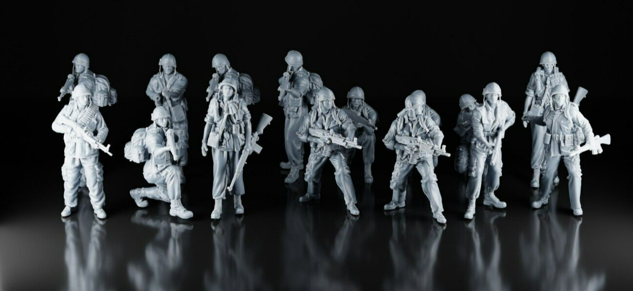 US Army Infantry Vietnam x15 - 1/72 - Military Model Figures - 3D Printed Resin