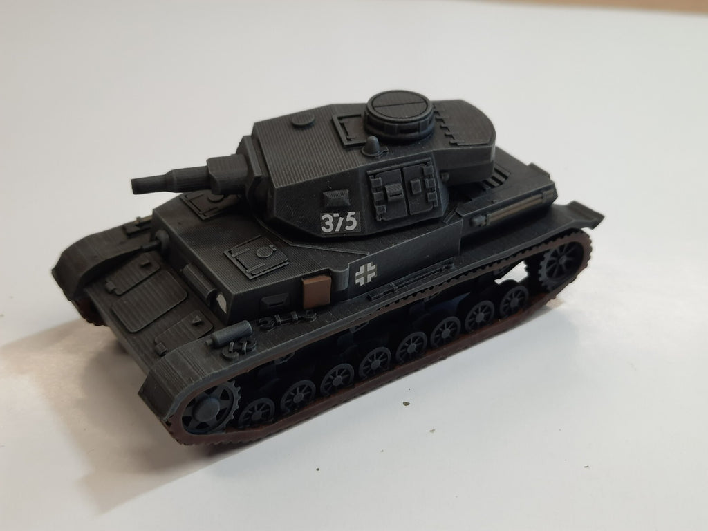 Panzer IV Ausf B - 1/72 - Military Model - 3D Print - WW2 German Maquette