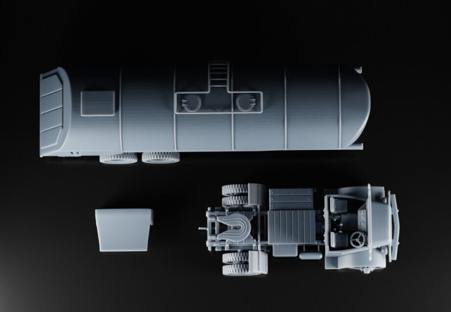 1:72 WW2 US Army Ww2 Autocar Tractor With Fuel Trailer