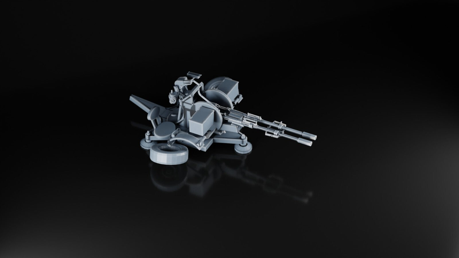 ZU-23-2 AA Gun - 1/87 - Russian Soviet Ukrainian Army - 3D Printed Resin