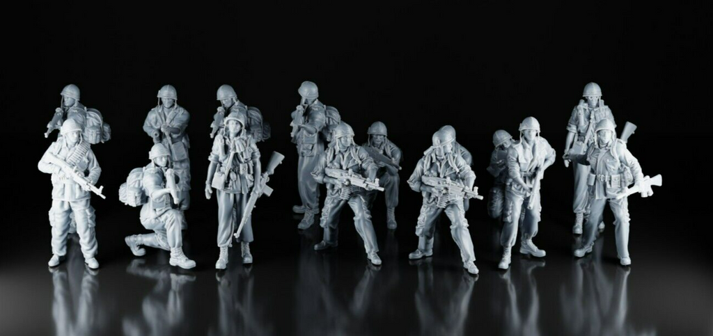 US Army Infantry Vietnam x15 - 1/48 - Military Model Figures - 3D Printed Resin