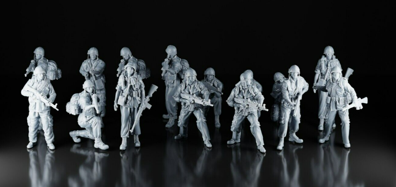 US Army Infantry Vietnam x15 - 1/48 - Military Model Figures - 3D Printed Resin