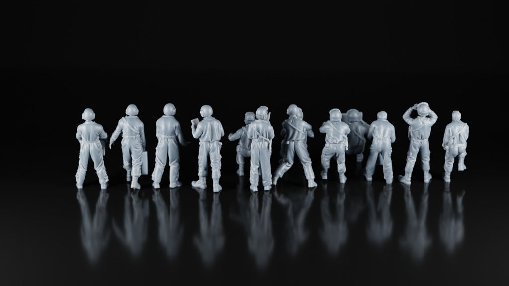 US Tank Crews WW2 x13 - 1/48 - Military Model Figures - 3D Printed Resin