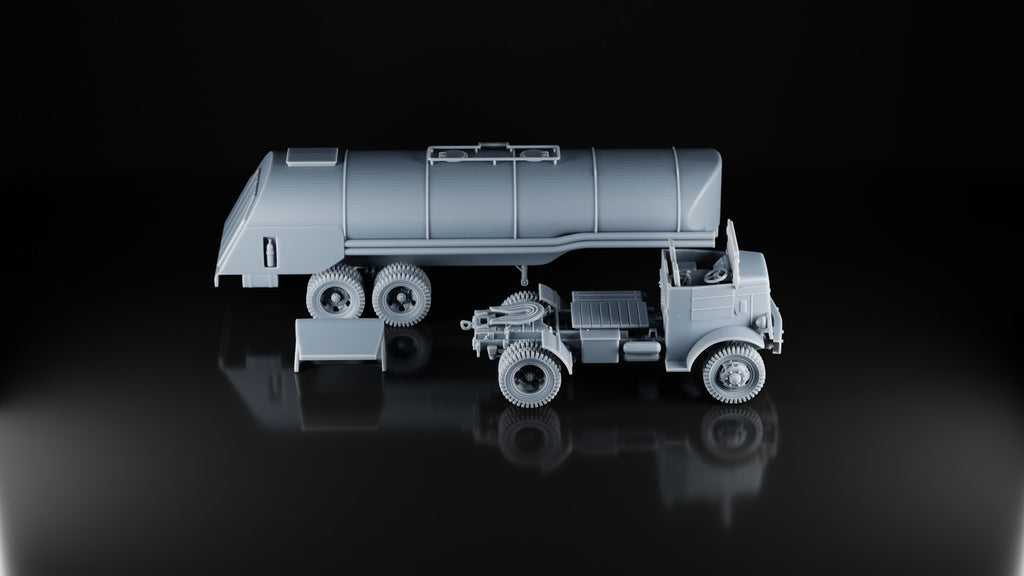 1:87 WW2 US Army Ww2 Autocar Tractor With Fuel Trailer