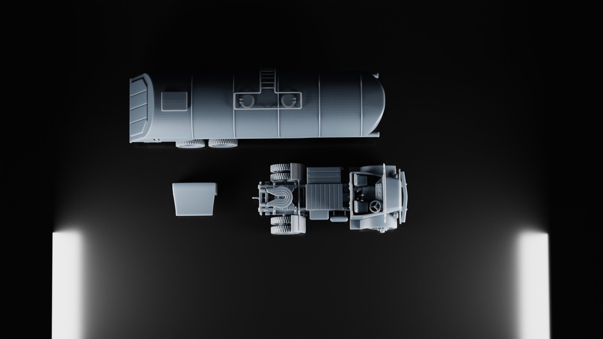 1:87 WW2 US Army Ww2 Autocar Tractor With Fuel Trailer