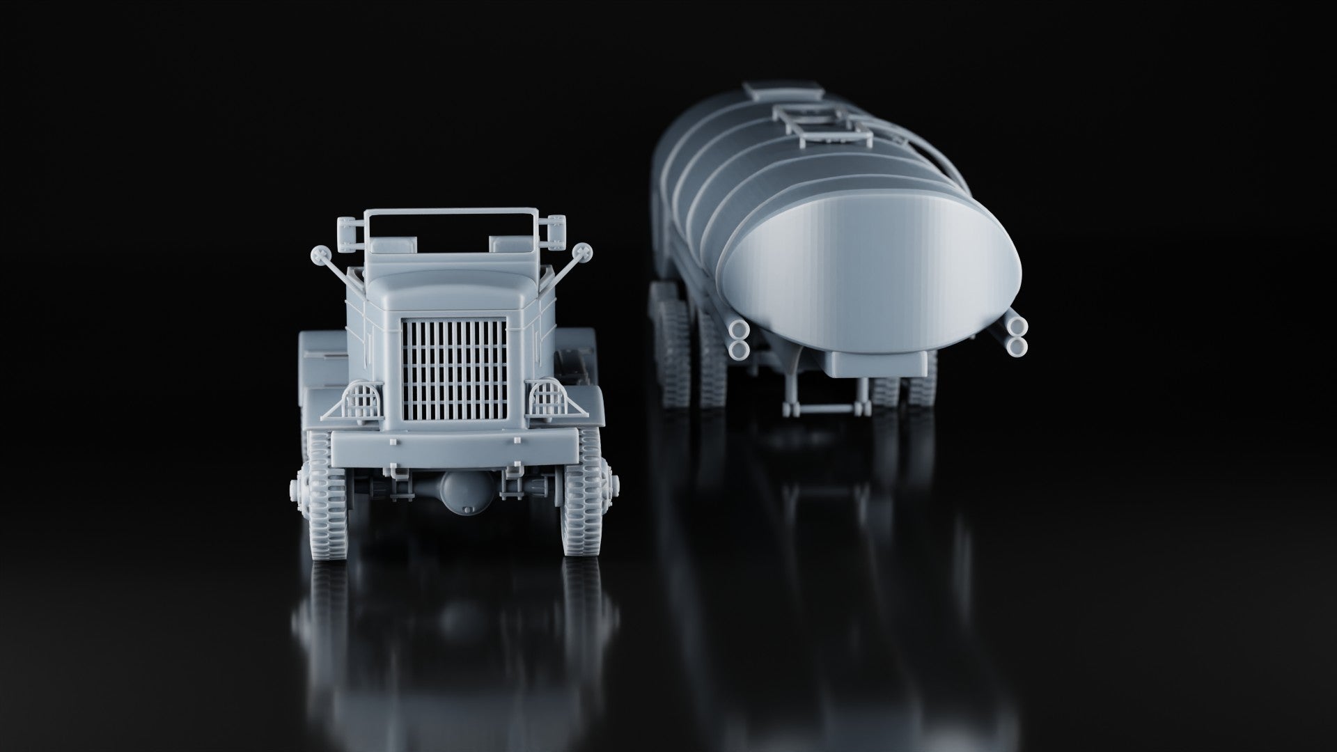 1:87 WW2 US Army Ww2 Autocar Tractor With Fuel Trailer